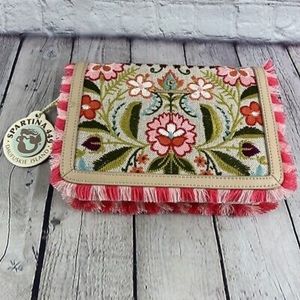 New! SPARTINA 449 Cordelia Clutch Crossbody Blossom Bag Daufuskie Island